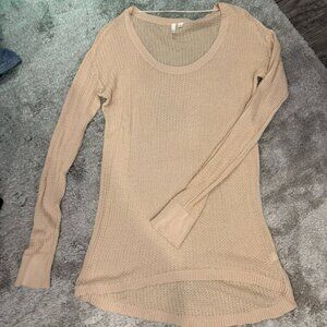 Frenchie Tan Women's Long Sleeve Top Size Large